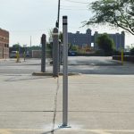 Gray Channelizer traffic posts