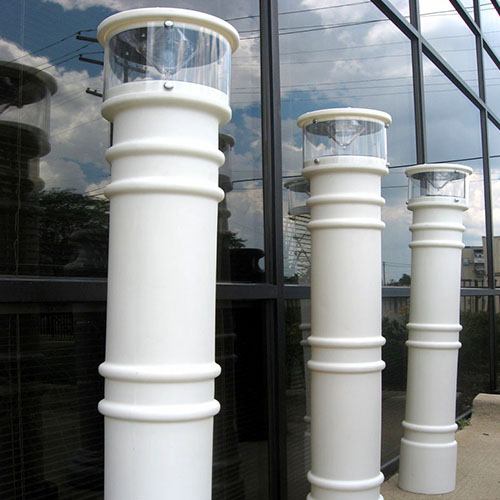 White UV Lighted Decorative Bollard Covers