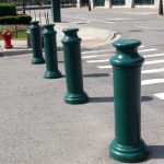 Forest green plastic Pawn Decorative Bollard Covers used for pedestrian protection