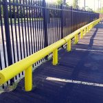 One-Line Heavy-Duty Guardrail used for parking lot and fence protection