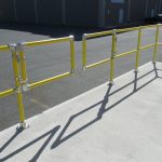 Yellow Pipe and Plastic Handrail with a custom gate