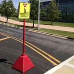 Red plastic Pyramid Sign Base
