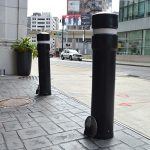 Removable Locking Bollard with Decorative Bollard Cover used at pedestrian-friendly alleyway