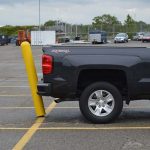 Flexible Bollard showing off strength and flexibility when contacted by a vehicle