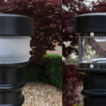 frosted and clear acrylic glass comparison on lighted bollard