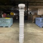 White lighted bollard cover without light on